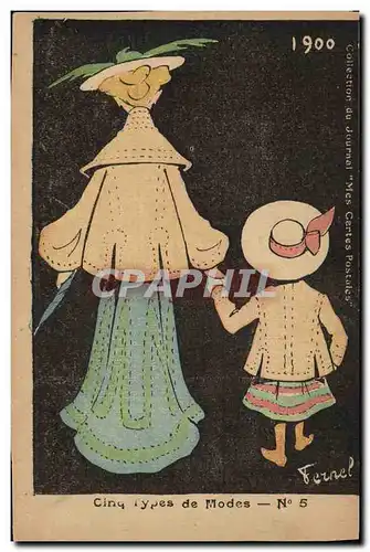 Cartes postales Fantaisie Illustrateur Femme Enfant Mode 1900