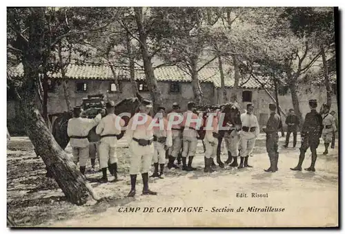 Ansichtskarte AK Militaria Camp de Carpiagne Section de mitrailleuse