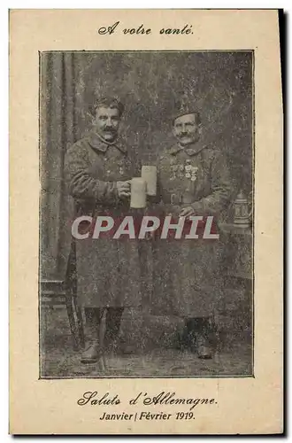 Cartes postales Militaria Saluts d&#39Allemagne Janvier Fevrier 1919