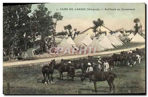 Cartes postales Militaria Camp du Larzac Artilleurs au campement