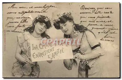 Ansichtskarte AK Cartes Postales Femme La carte postale entretient l&#39amite