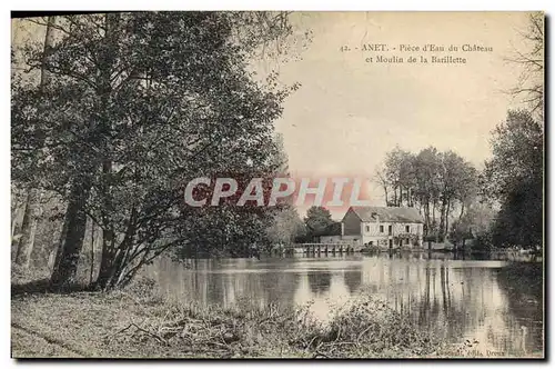 Cartes postales Moulin a eau Anet Piece d&#39eau du chateau et moulin de la Barillette