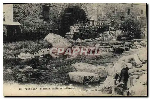 Cartes postales Moulin a eau Pont Aven Le moulin Evain sur le deversoir