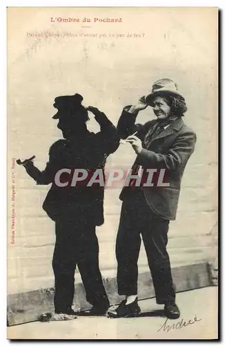 Cartes postales L&#39ombre du pochard Alcool