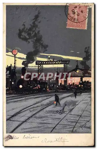 Cartes postales Contre la lumiere Train