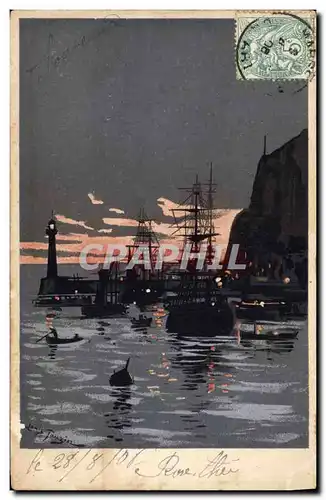 Cartes postales Contre la lumiere Bateau voilier