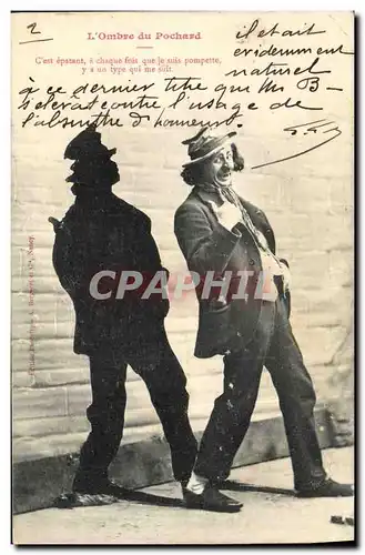 Cartes postales L&#39ombre du pochard Alcool