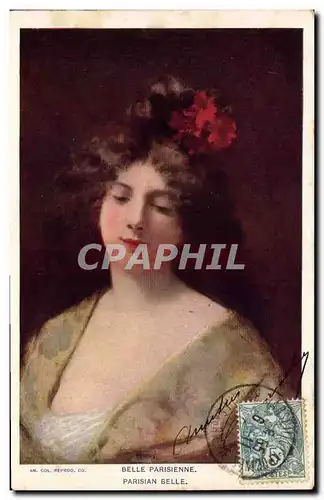 Cartes postales Fantaisie Illustrateur Femme Belle parisienne