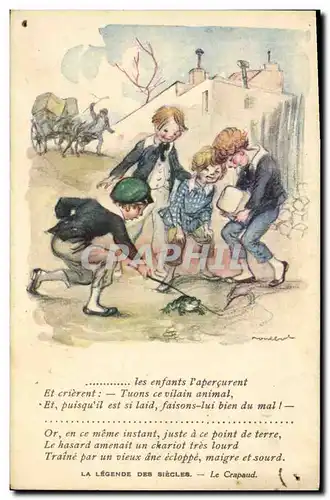 Cartes postales Fantaisie Illustrateur Poulbot Victor Hugo La legende des siecles Le Crapaud Grenouille