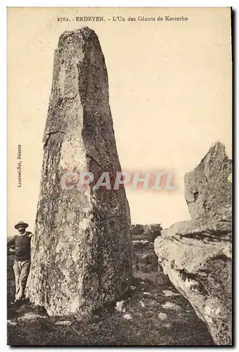 Cartes postales Dolmen Menhir Erdeven l&#39un des geants de Kerzerho