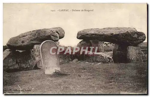 Ansichtskarte AK Dolmen Menhir Carnac Dolmen de Kergaval