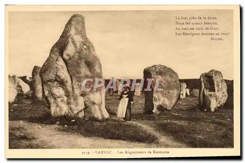 Cartes postales Dolmen Menhir Carnac Les alignements de kermario