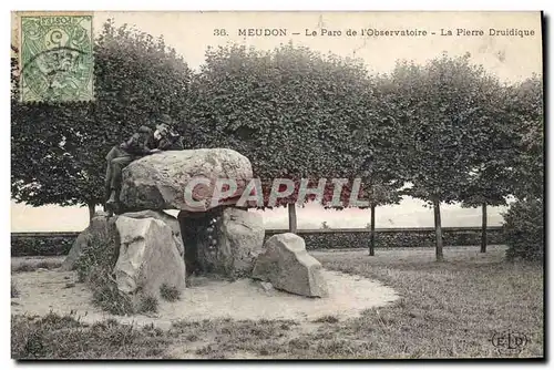 Cartes postales Dolmen Menhir Meudon le parc de l&#39observatoire La pierre druidique