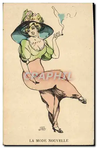 Cartes postales Fantaisie Illustrateur Femme Cigarette La Mode nouvelle