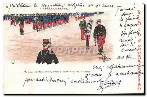 Cartes postales Fantaisie Illustrateur Albert Guillaume Apres la revue Militaria