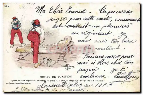 Cartes postales Fantaisie Illustrateur Albert Guillaume Militaria Motifs de punition