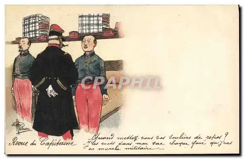 Cartes postales Fantaisie Illustrateur Albert Guillaume Militaria Revue du capitaine