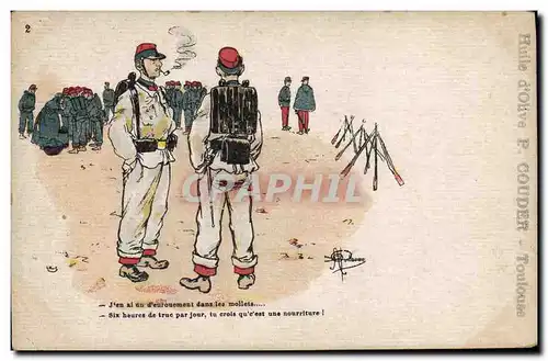 Cartes postales Fantaisie Illustrateur Albert Guillaume Militaria