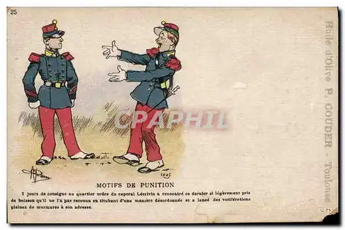 Cartes postales Fantaisie Illustrateur Albert Guillaume Militaria Motifs de punition