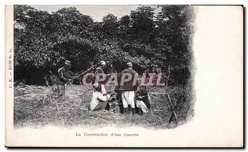 Cartes postales Militaria La construction d&#39un caserne