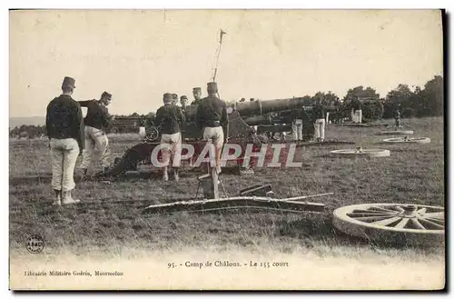 Ansichtskarte AK Militaria Camp de Chalons Le 155 court