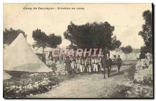 Ansichtskarte AK Militaria Camp de Carpiagne L&#39entree au camp