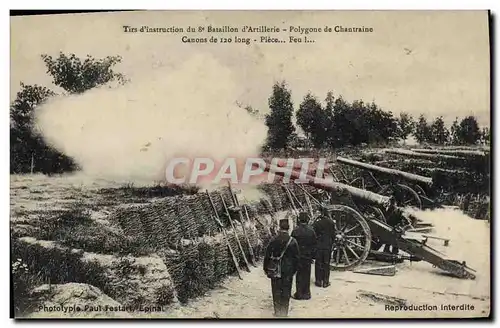 Ansichtskarte AK Militaria Tirs d&#39instruction du 8eme bataillon d&#39artillerie Polygone de Chantraine Canons