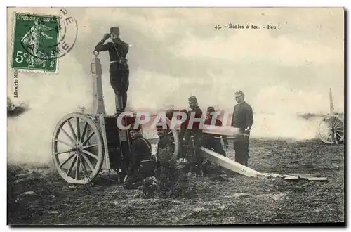 Cartes postales Militaria Ecoles a feu Feu