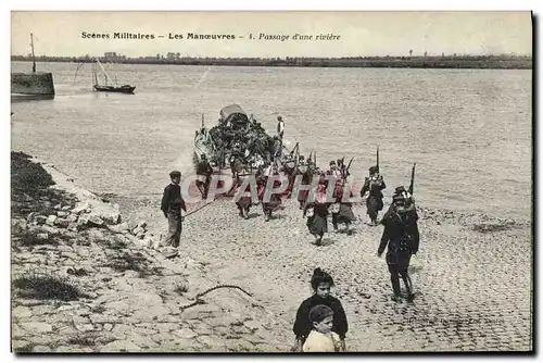 Cartes postales Militaria Manoeuvres Passage d&#39une riviere