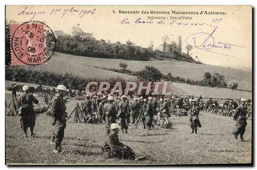 Ansichtskarte AK Militaria Les grandes Manoeuvres d&#39automne Infanterie Grand Halte