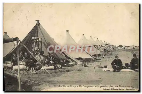 Cartes postales Militaria La vie au camp Un campement