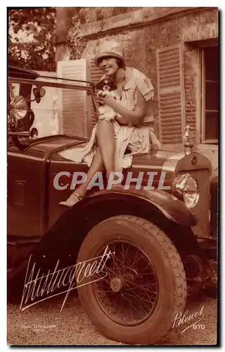 Cartes postales moderne Cinema Mistinguett Automobile Chien