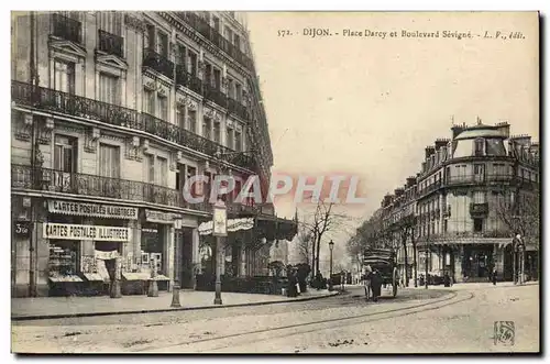 Cartes postales Commerce Cartes postales Dijon Place Darcy et boulevard Sevigne