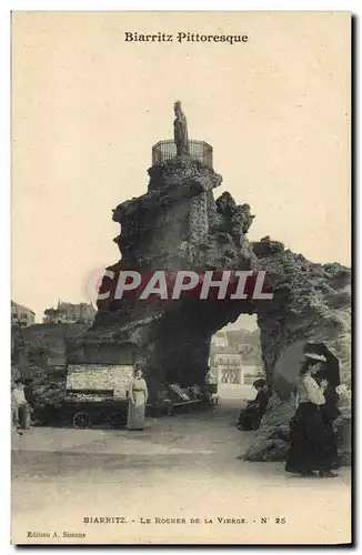 Ansichtskarte AK Commerce Cartes postales Biarritz Le rocher de la Vierge TOP