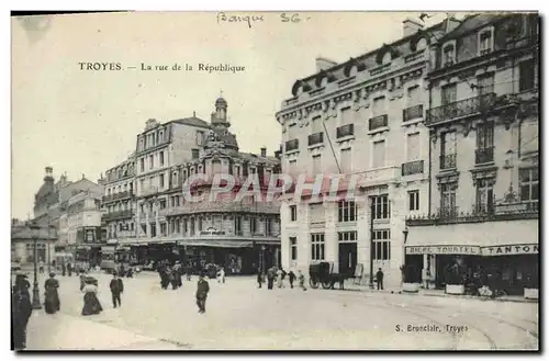 Cartes postales Banque Troyes Rue de la Republique Societe Generale