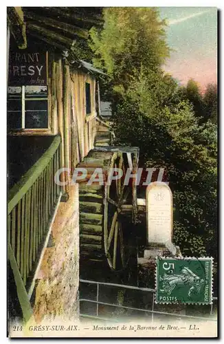 Cartes postales Moulin a eau Gresy sur Aix Monument de la baronne du Broc