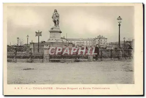 Cartes postales Toulouse Statue Riquet et Ecole Veterinaire
