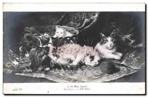 Cartes postales Chat Chats Chaton J Le Roy Au repos