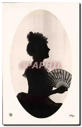 Cartes postales Contre la lumiere Femme Eventail