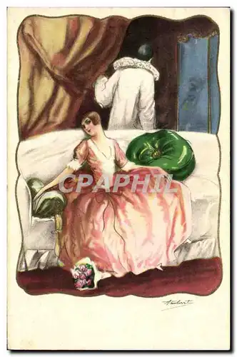 Ansichtskarte AK Fantaisie Illustrateur Femme Pierrot
