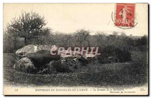 Ansichtskarte AK Dolmen Menhir Environs de Bagnoles de l&#39Orne Le dolmen de la Bertiniere