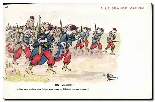 Cartes postales Militaria En marche