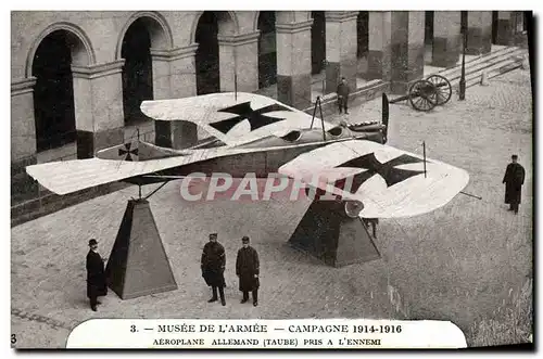 Cartes postales Militaria Paris Musee de l&#39armee Aeroplane allemand pris a l&#39ennemi