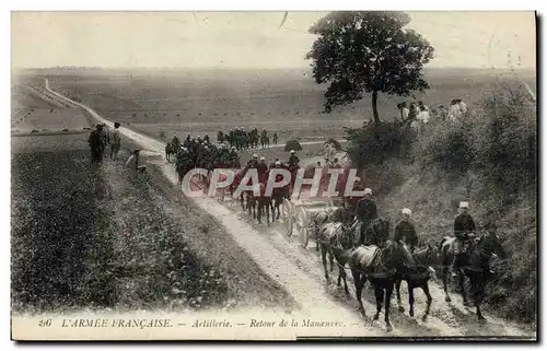 Cartes postales Militaria Artillerie Retour de la manoeuvre