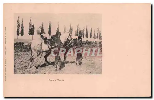 Cartes postales Militaria Pied a terre Cheval