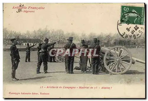 Cartes postales Militaria Artillerie de campagne Materiel de 75