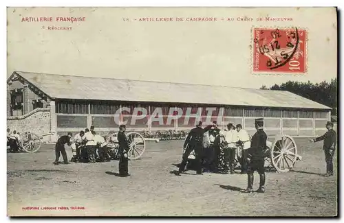 Ansichtskarte AK Militaria Artillerie de campagne Au champ de manoeuvres