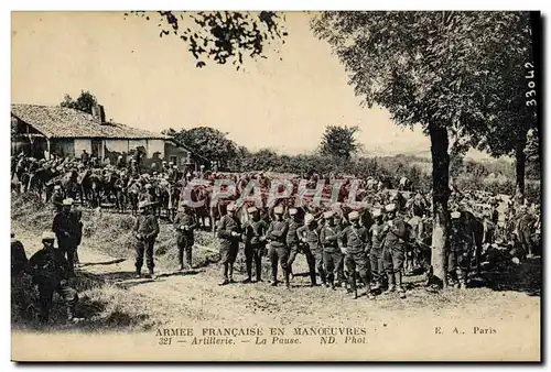 Cartes postales Militaria Artillerie La pause