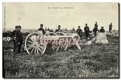 Cartes postales Militaria Ecoles a feu En batterie