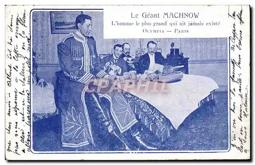 Cartes postales Theatre Le geant Machnow l&#39homme le plus grand olympia Paris
